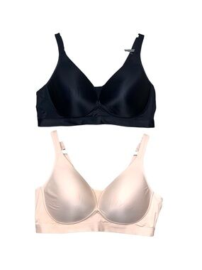 Voglio Everyday Comfort Wireless Bra Set Black & Nude Sz 46 C Wide Band Staple